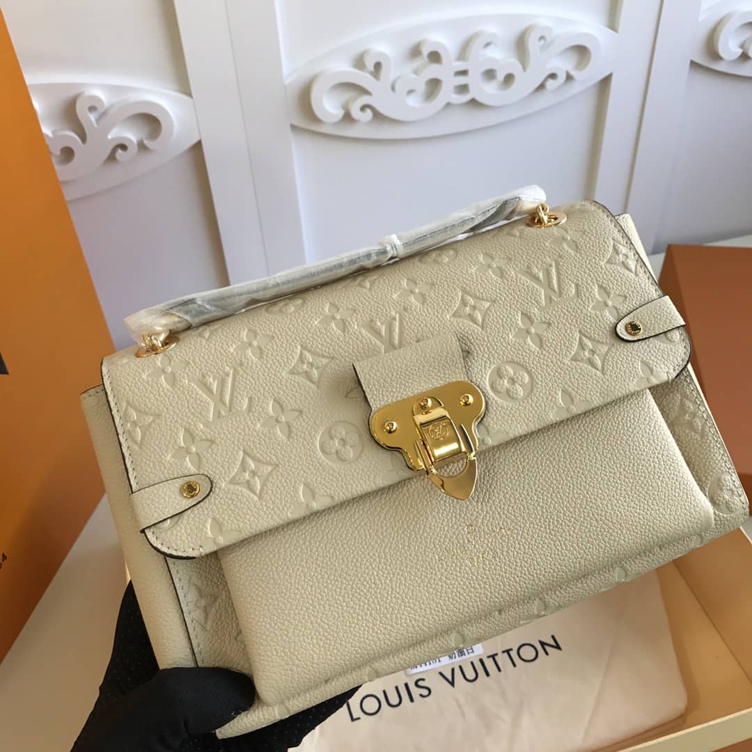 Louis Vuitton Monogram Empreinte Vavin PM Chain Replica Shoulder Bag Cream M44151