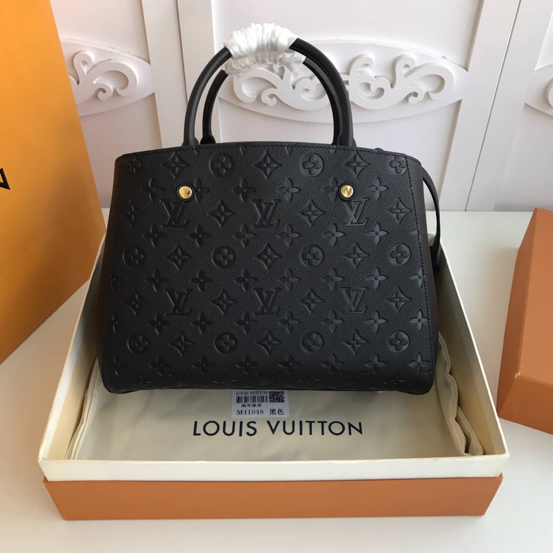 Louis Vuitton Monogram Montaigne MM Shoulder Bag Replica Black M41048