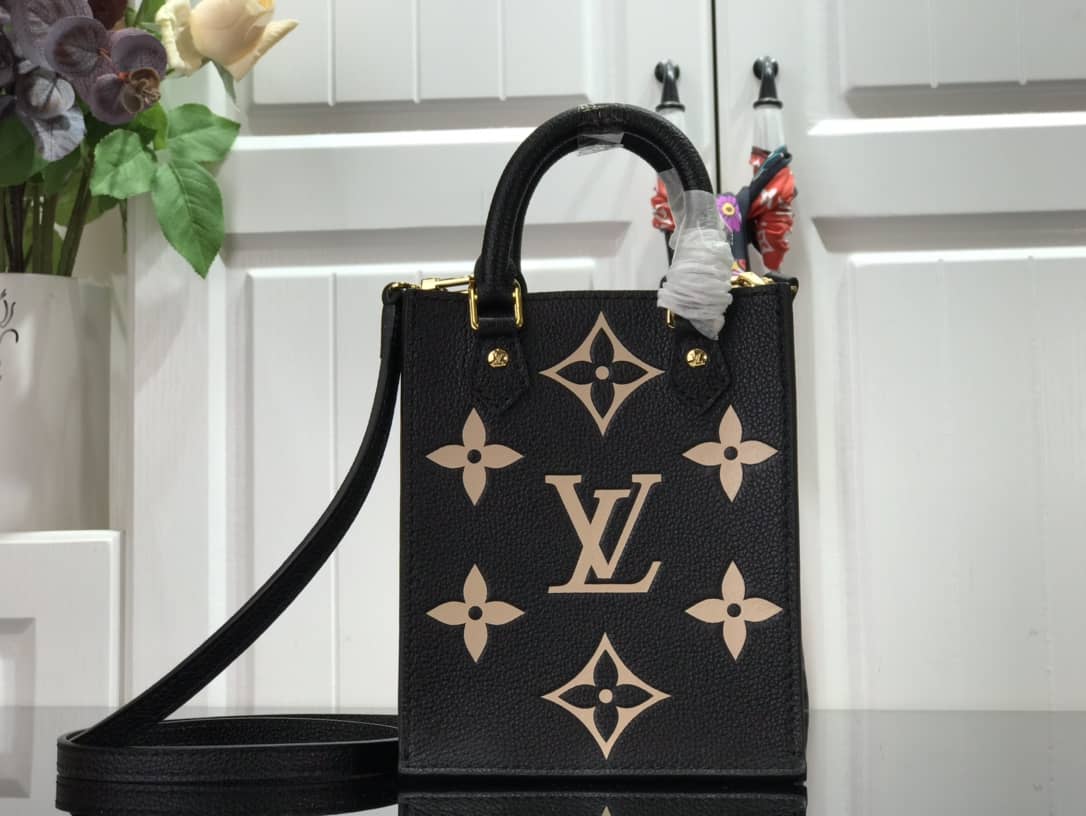 Louis Vuitton Monogram Petit Sac Plat Bag Replica Black M80449