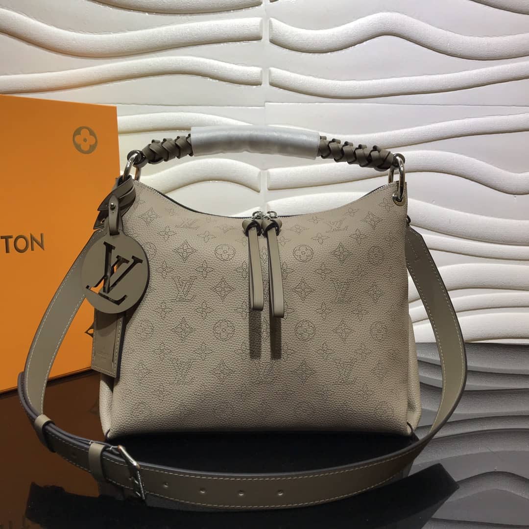 Louis Vuitton Beaubourg Hobo MM Mahina Leather Replica Beige M56073