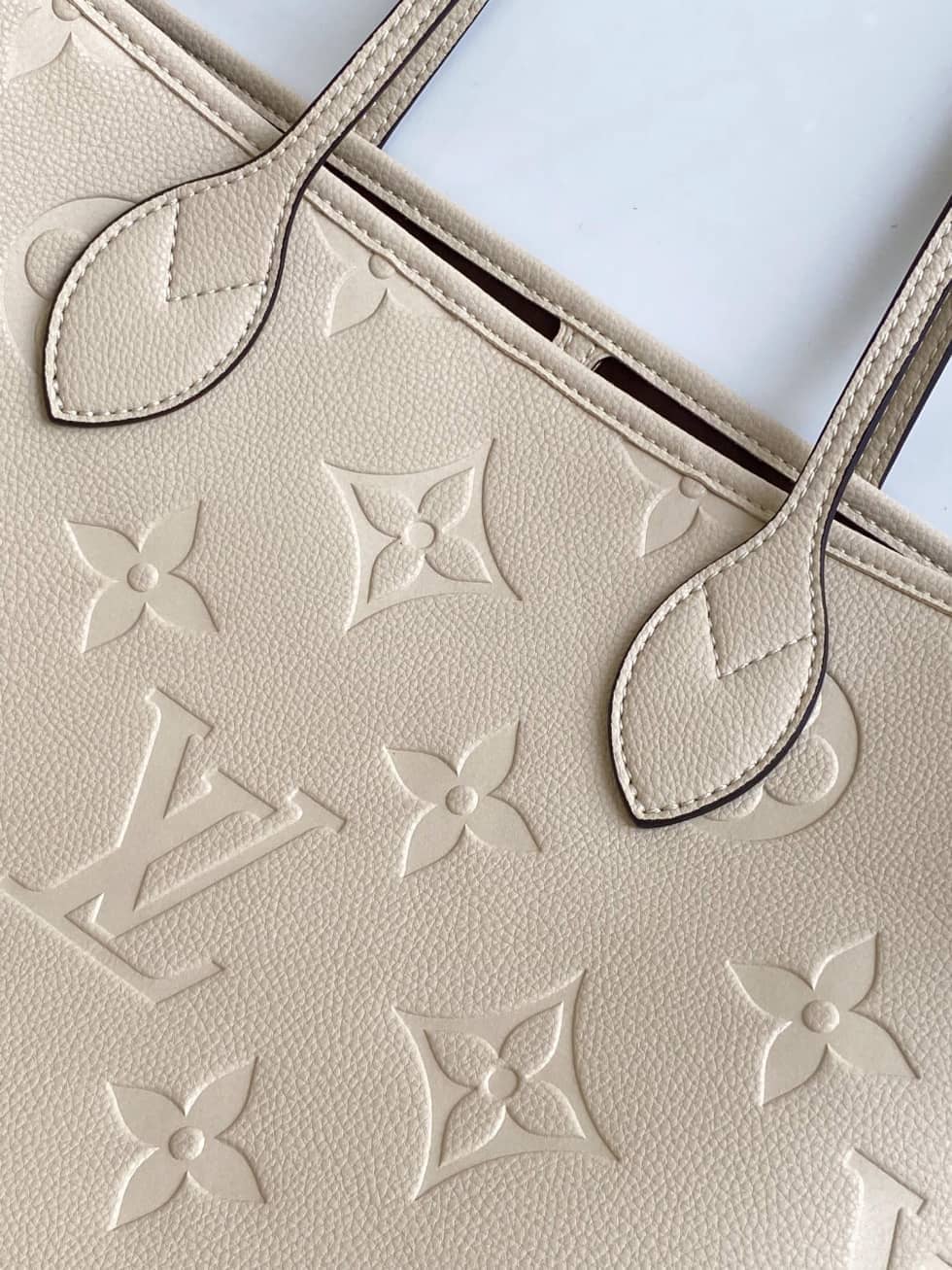 Louis Vuitton Monogram Empreinte Neverfull MM White M45684 Replica Tote