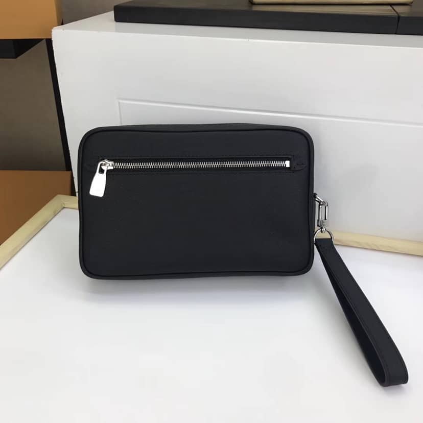 Louis Vuitton Kasai Taiga Leather Canvas Replica Clutch Black M33409