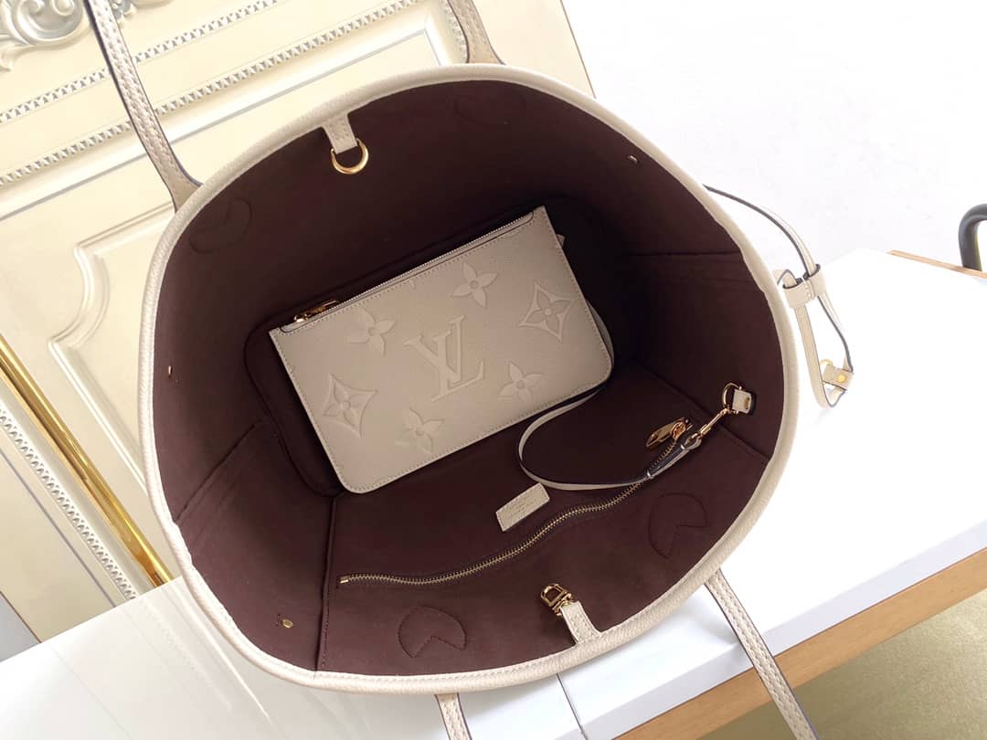 Louis Vuitton Monogram Empreinte Neverfull MM White M45684 Replica Tote