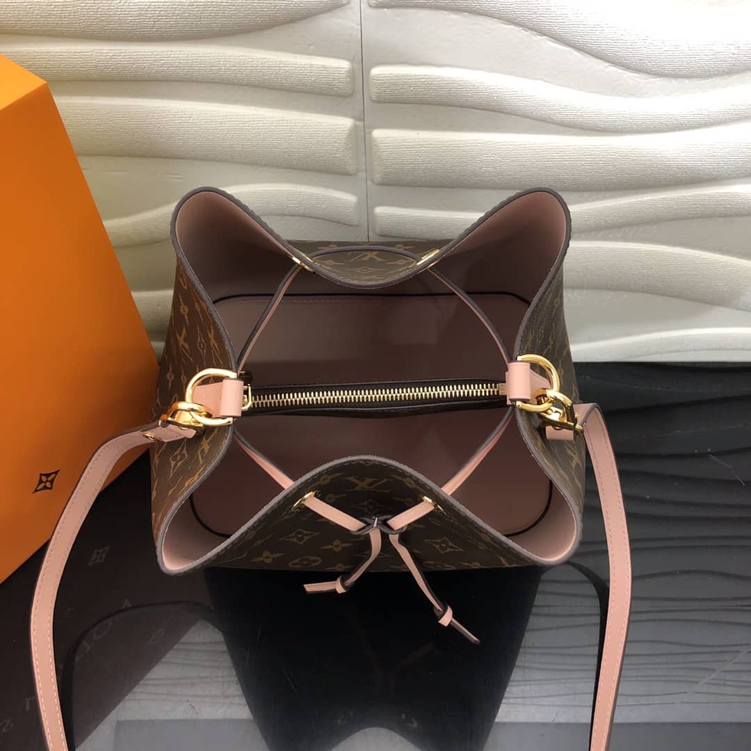 Louis Vuitton Neonoe Replica Bucket Bag Brown Pink M44020