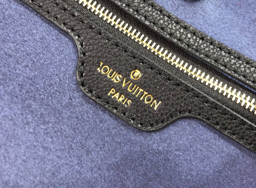 Louis Vuitton Neverfull MM Monogram Empreinte Tourterelle Bag Replica Black M45686