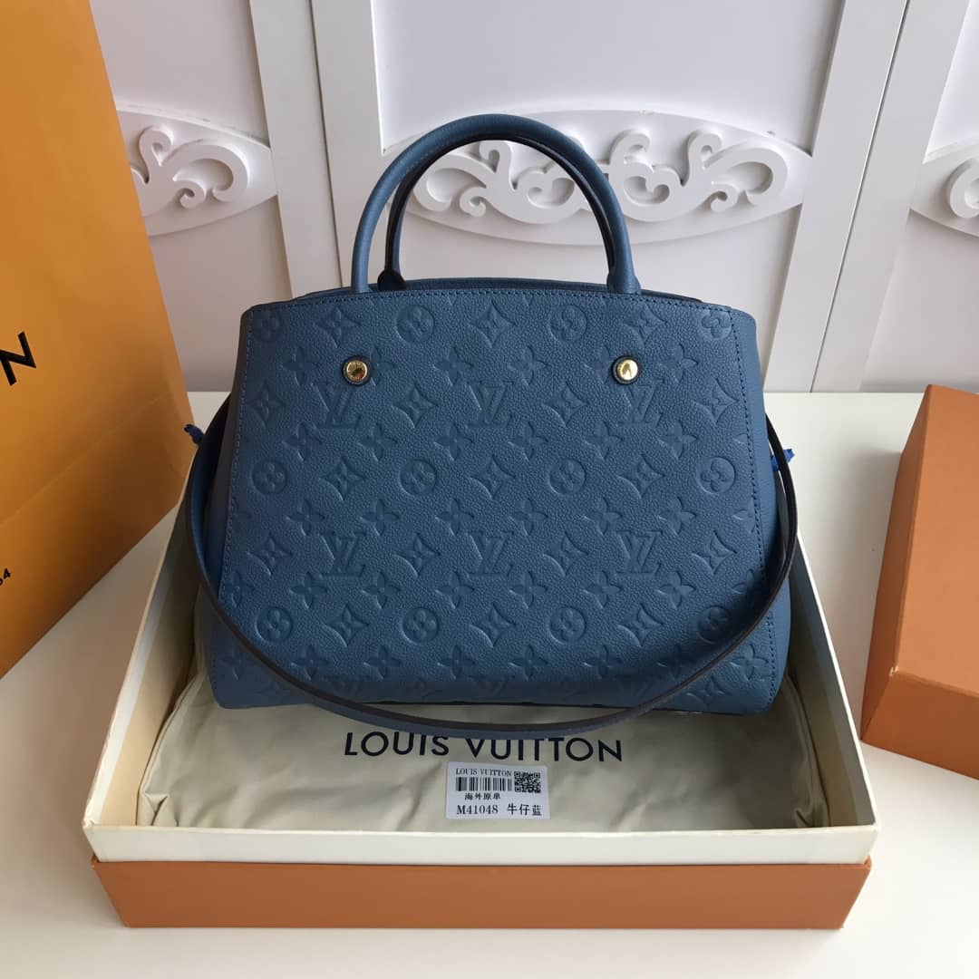 Louis Vuitton Monogram Montaigne MM Shoulder Bag Replica Blue M41048
