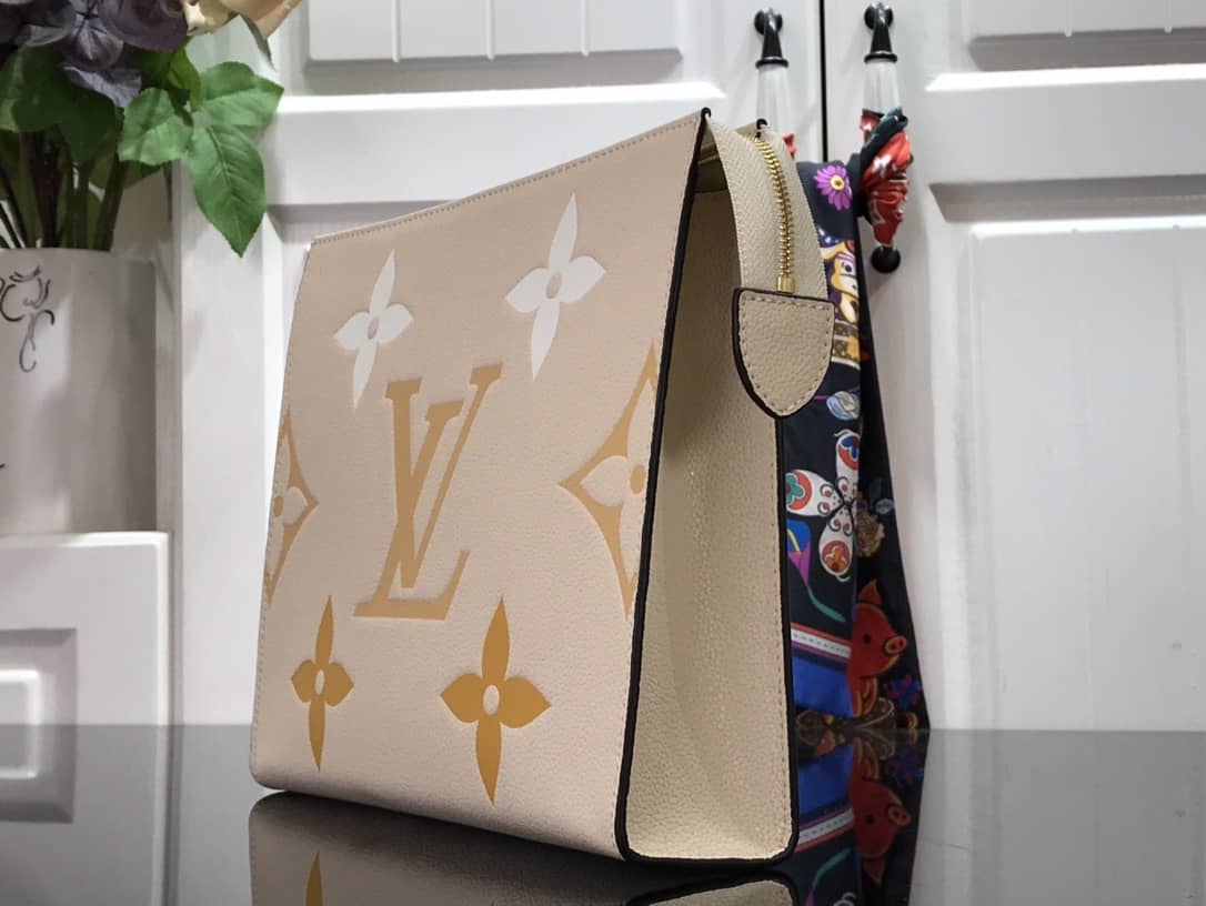 Louis Vuitton Summer Toiletry Pouch Monogram Empreinte Replica Apricot M80504