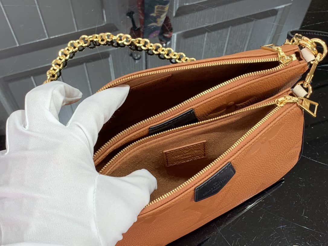 Louis Vuitton Pochette Monogram Empreinte Cowhide Leather Replica Crossbody Bag M45777