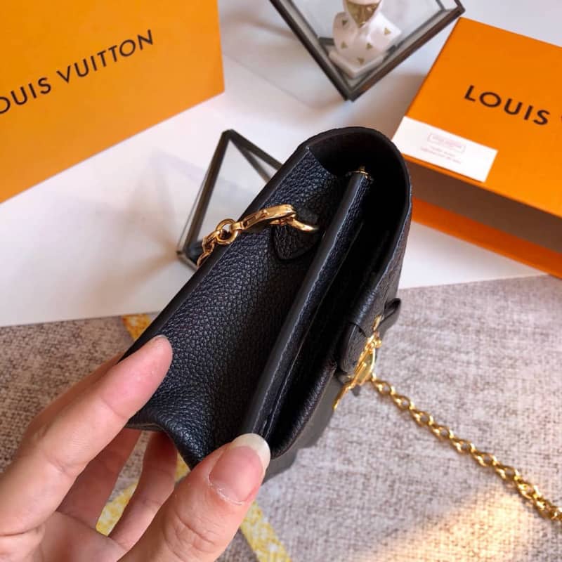Louis Vuitton Monogram Empreinte Vavin Chain Long Wallet Replica Black M67839