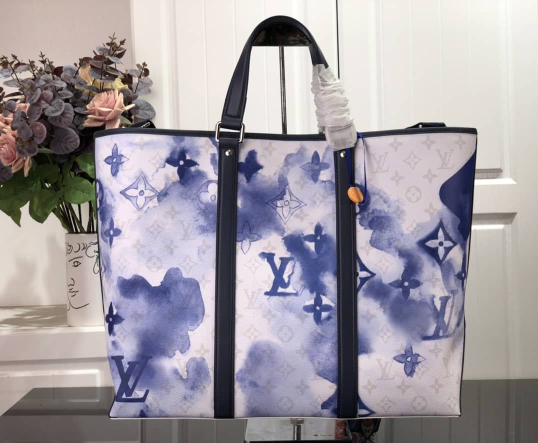 Louis Vuitton Weekend GM Watercolor Monogram Replica Tote Blue M45754