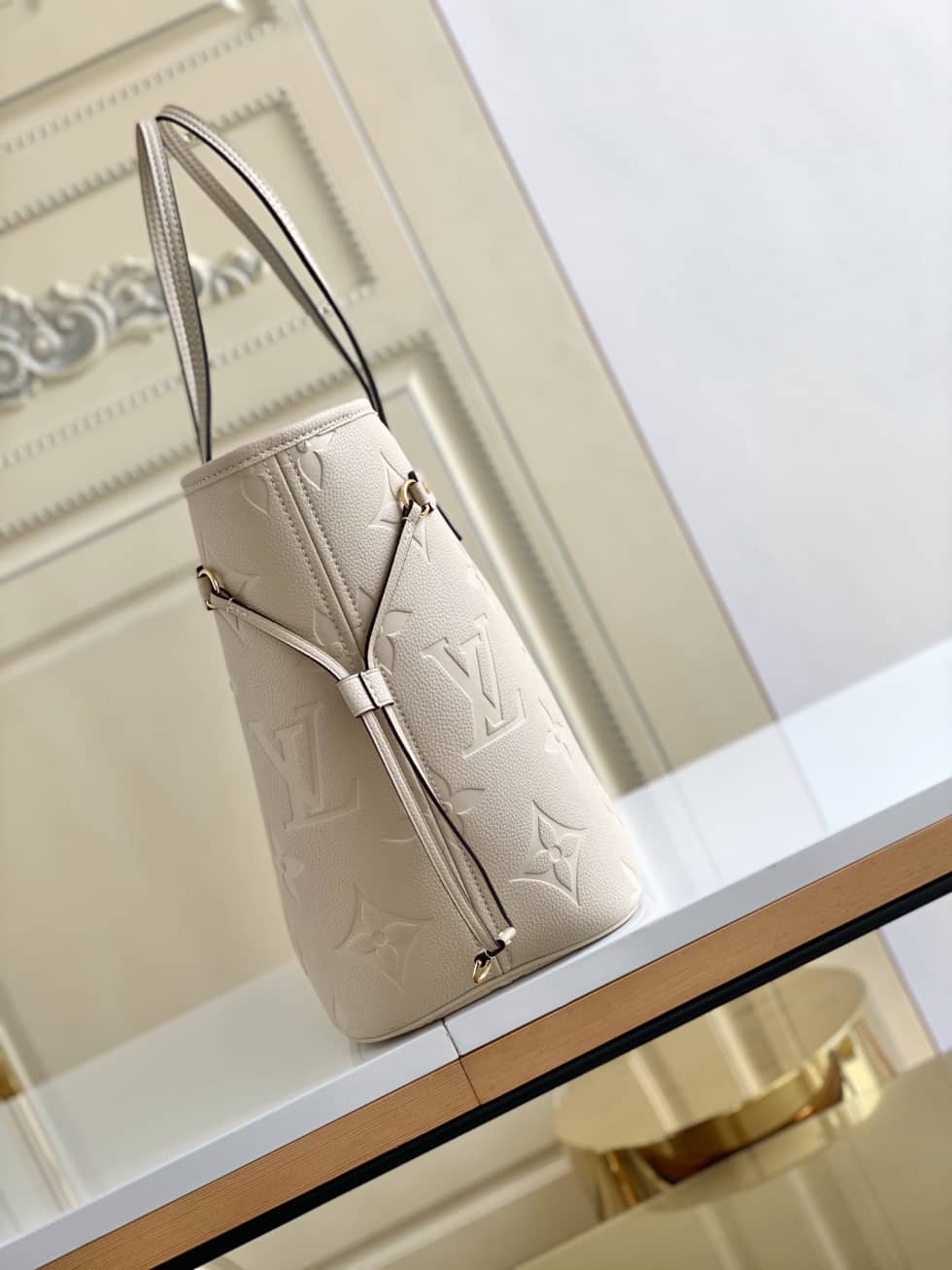 Louis Vuitton Monogram Empreinte Neverfull MM White M45684 Replica Tote