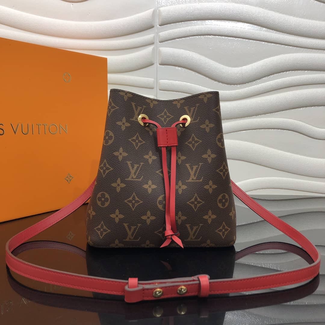 Louis Vuitton Noe Monogram Canvas Replica Bucket Bag Red