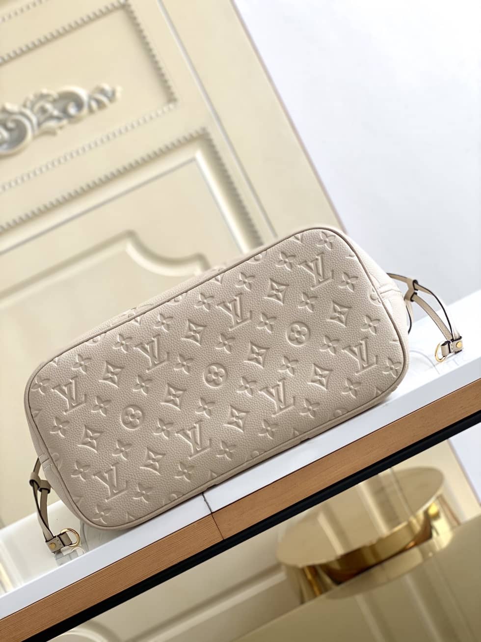 Louis Vuitton Monogram Empreinte Neverfull MM White M45684 Replica Tote