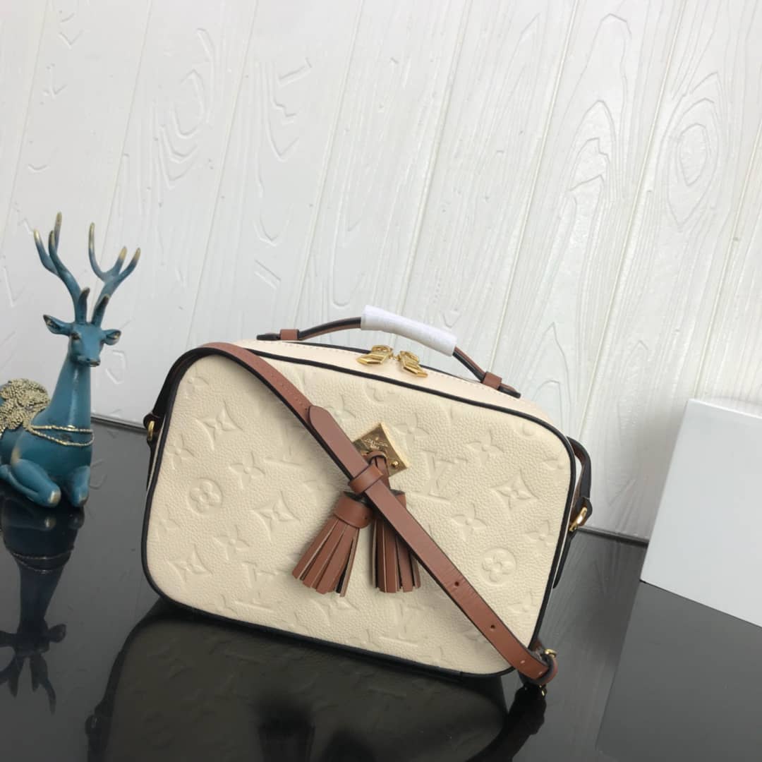 Louis Vuitton Saintonge Monogram Empreinte Replica Bag White M44593