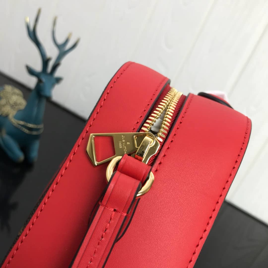 Louis Vuitton Canvas Saintonge Replica Camera Bag Red M43555