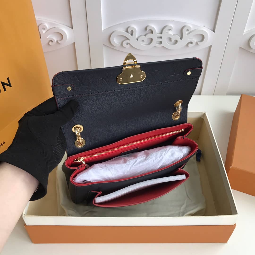 Louis Vuitton Monogram Empreinte Vavin PM Chain Replica Shoulder Bag Black M44151