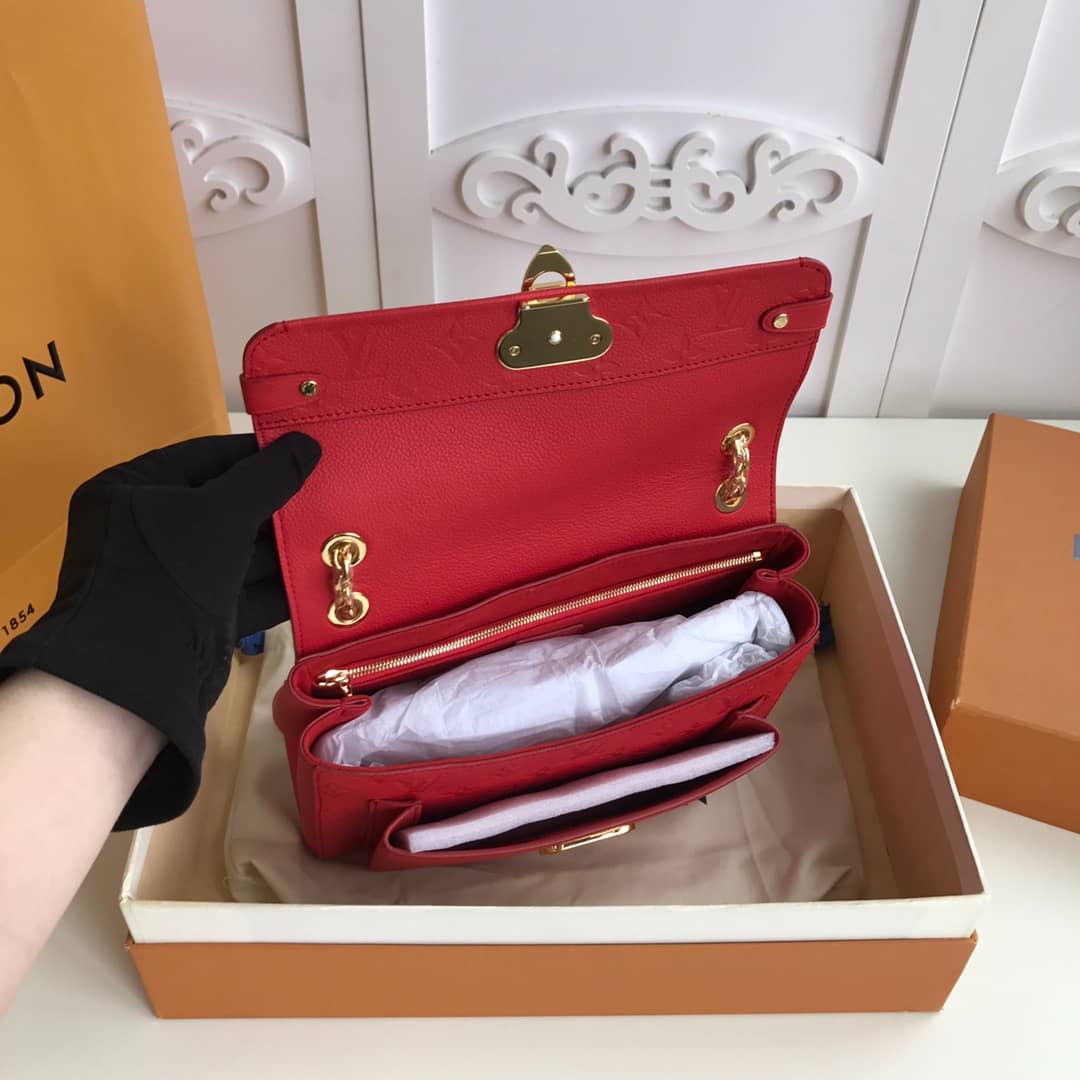 Louis Vuitton Monogram Empreinte Vavin PM Chain Replica Shoulder Bag Red M44151