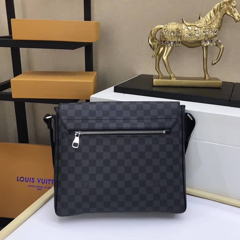 Louis Vuitton Damier Graphite District MM Shoulder Bag Replica N41272
