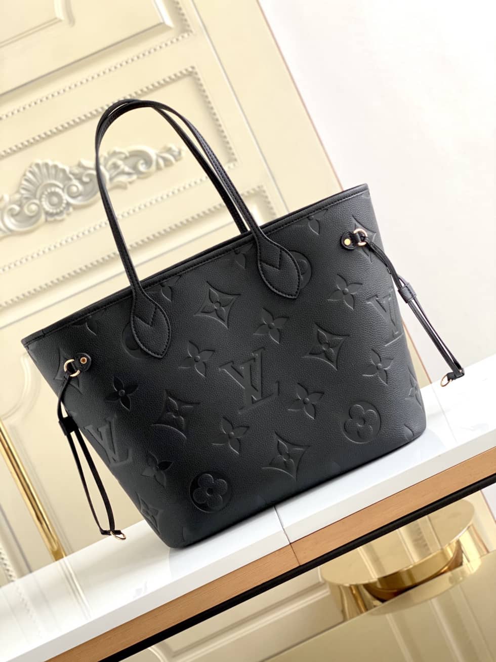 Louis Vuitton Monogram Empreinte Neverfull MM Black M45686 Replica Tote