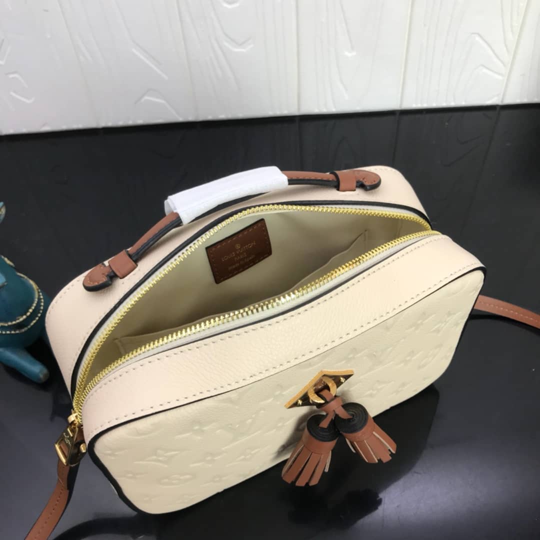 Louis Vuitton Saintonge Monogram Empreinte Replica Bag White M44593