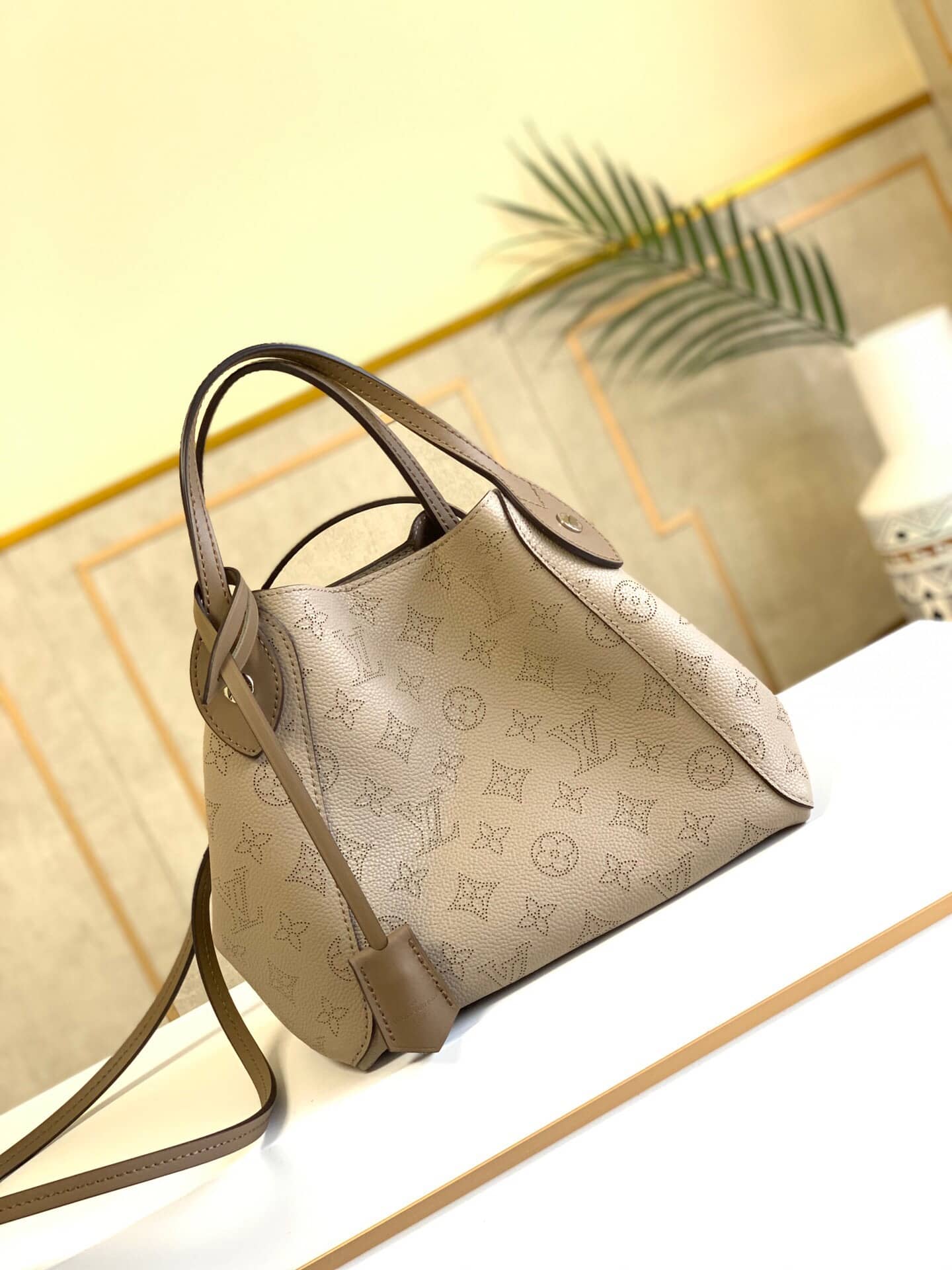 Louis Vuitton Mahina Hina PM Leather Tote Replica Apricot M54353