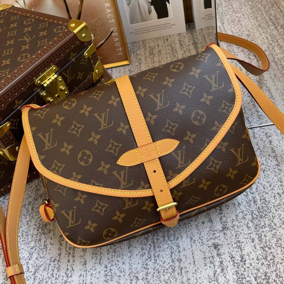 Louis Vuitton Saumur Shoulder Bag PM Monogram Canvas Brown M40710 Replica