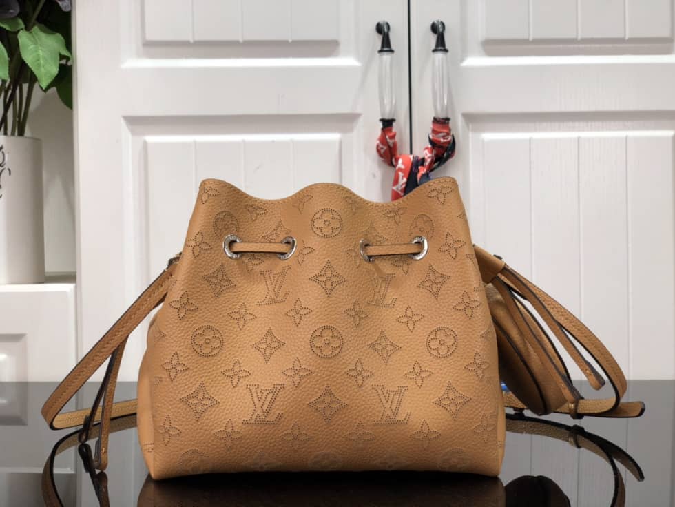 Louis Vuitton Bella Mahina Leather Magnolia Pink M57068 Replica Bucket Bag
