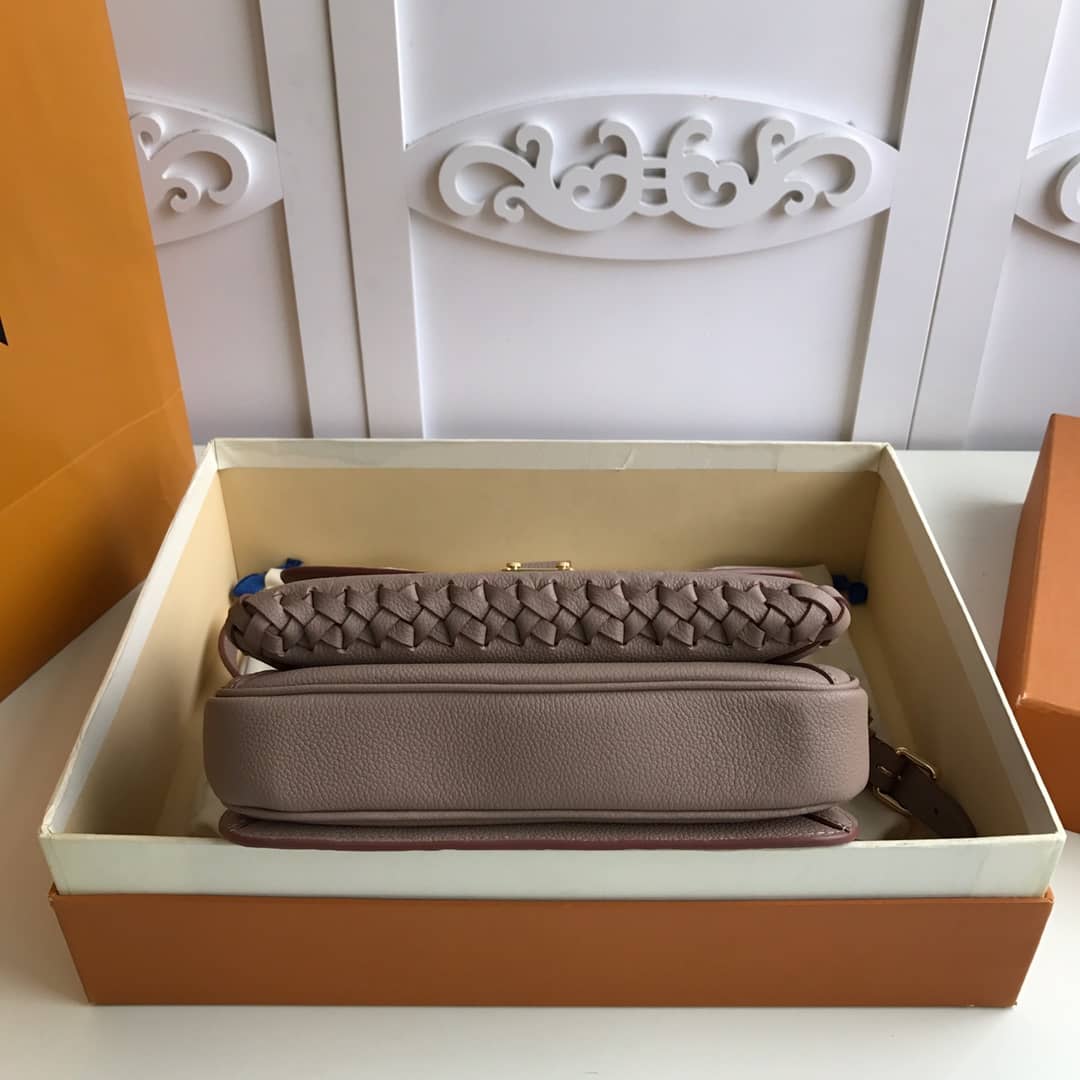 Louis Vuitton Pochette Metis Braided Monogram Empreinte Replica Apricot M43942