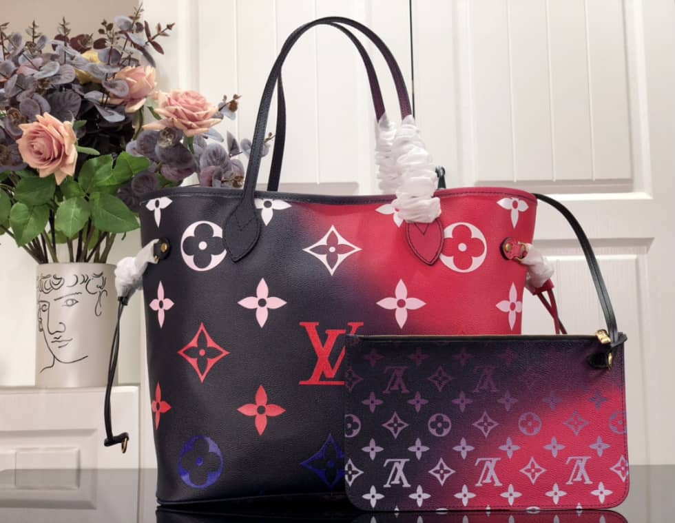 Louis Vuitton Neverfull Dupe Leather Midnight Fuchsia M20511