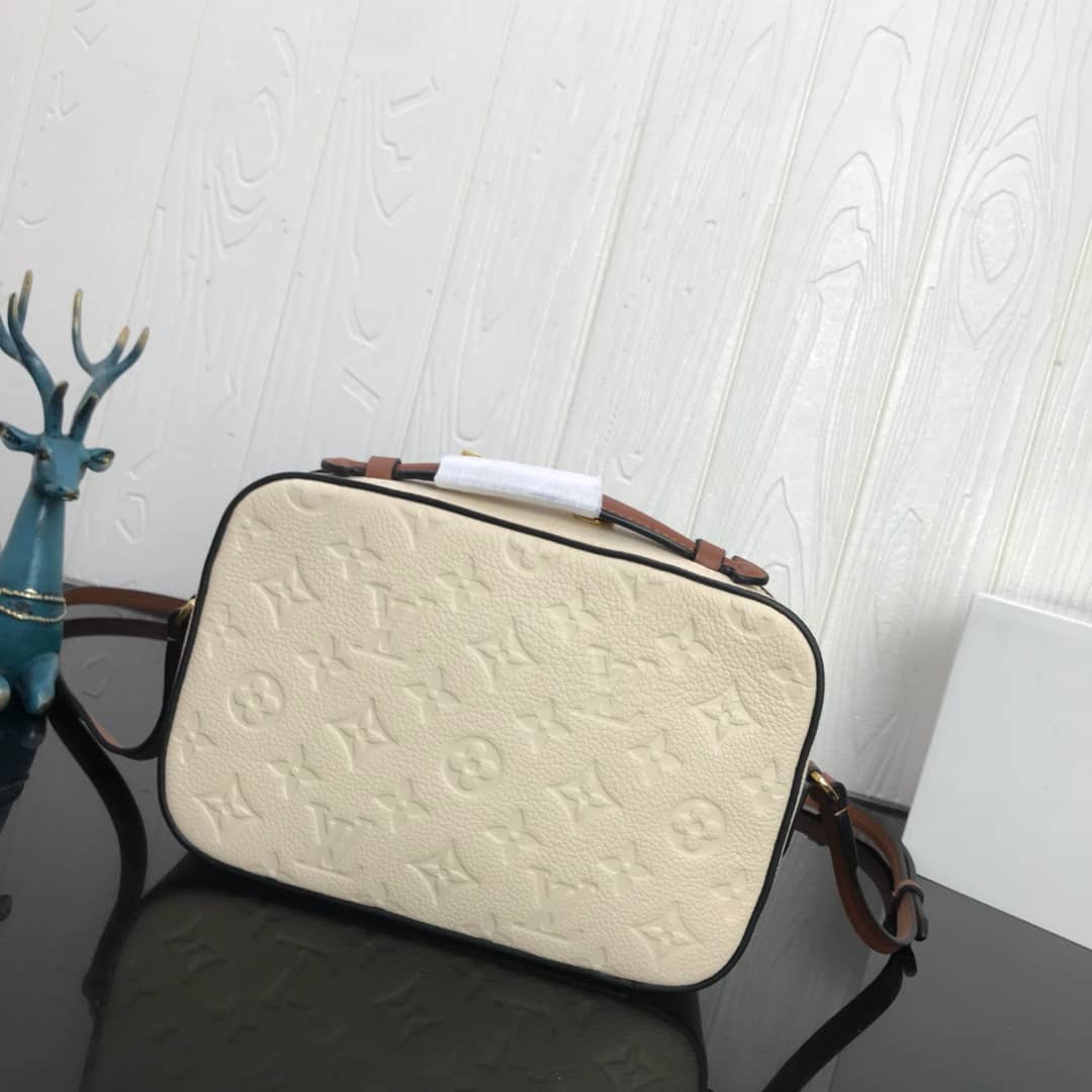 Louis Vuitton Saintonge Monogram Empreinte Replica Bag White M44593