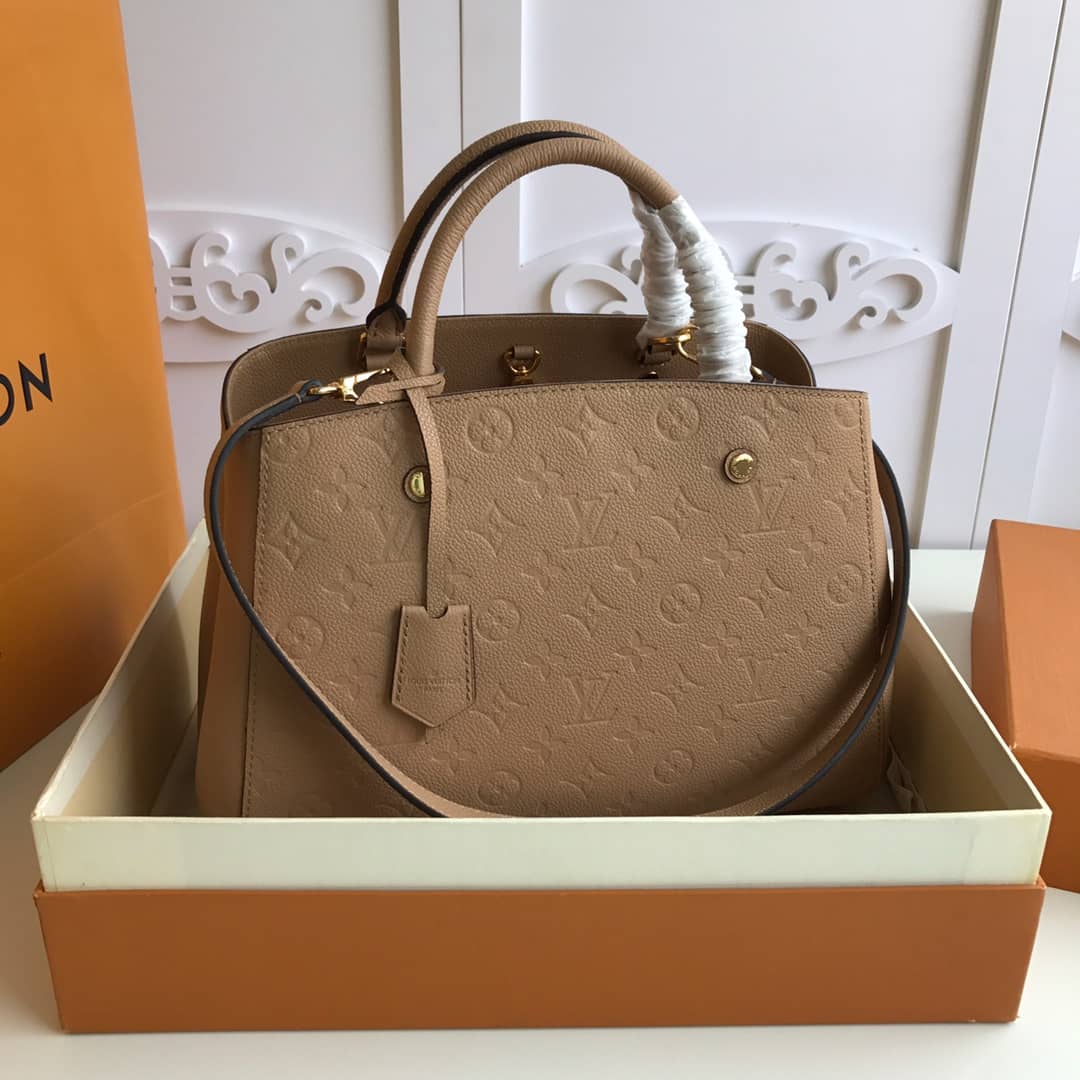 Louis Vuitton Monogram Montaigne MM Shoulder Bag Replica Apricot M41048