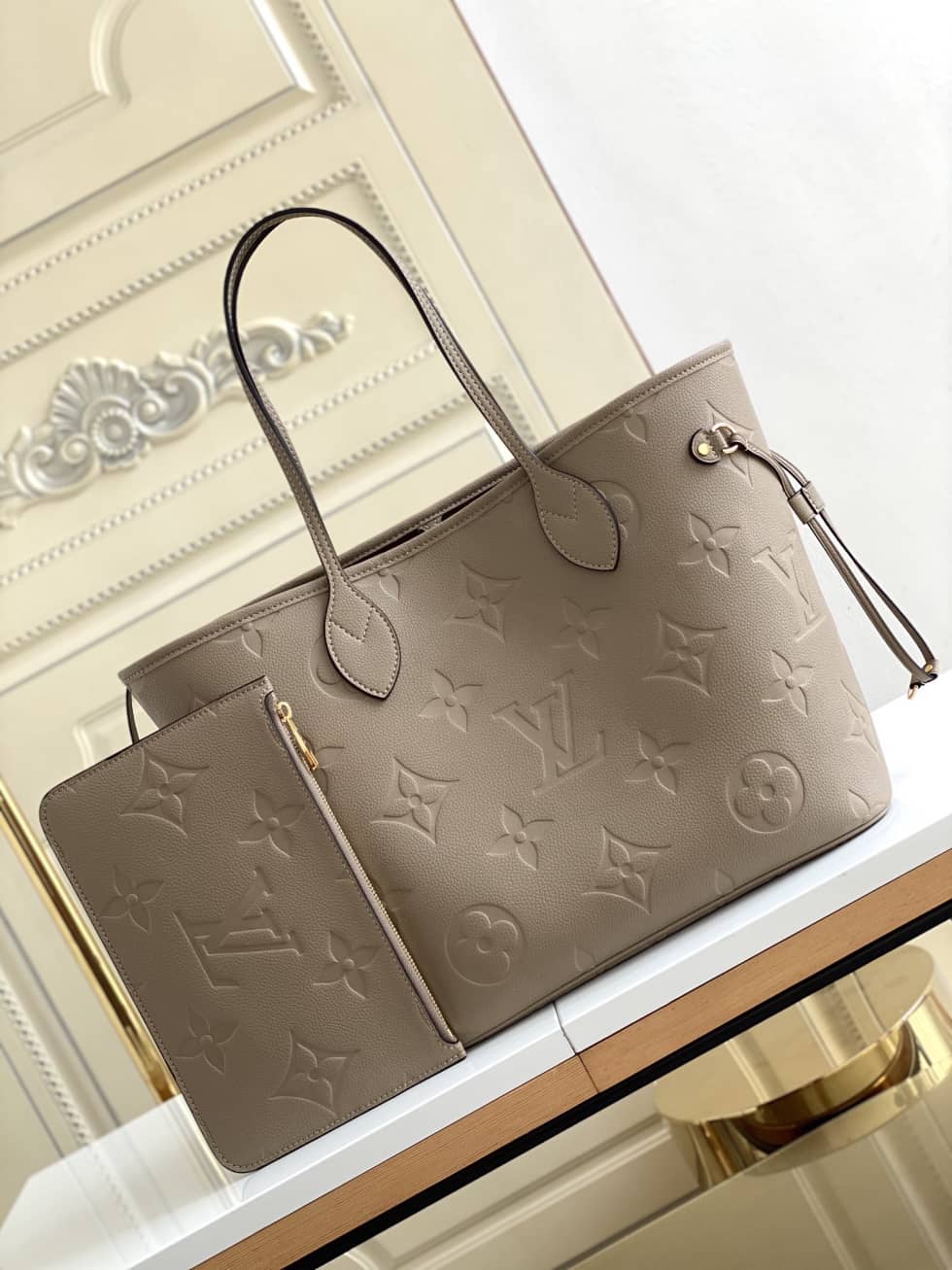 Louis Vuitton Monogram Empreinte Neverfull MM Brown M45685 Replica Tote