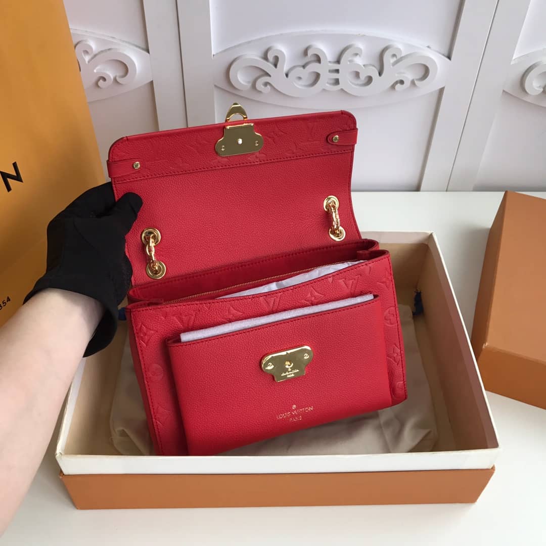 Louis Vuitton Monogram Empreinte Vavin PM Chain Replica Shoulder Bag Red M44151