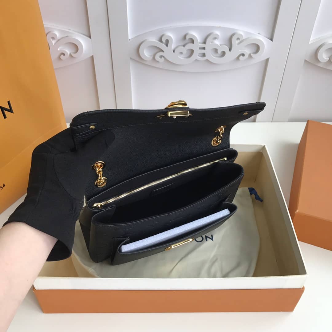 Louis Vuitton Monogram Empreinte Vavin PM Chain Replica Shoulder Bag Black M44151