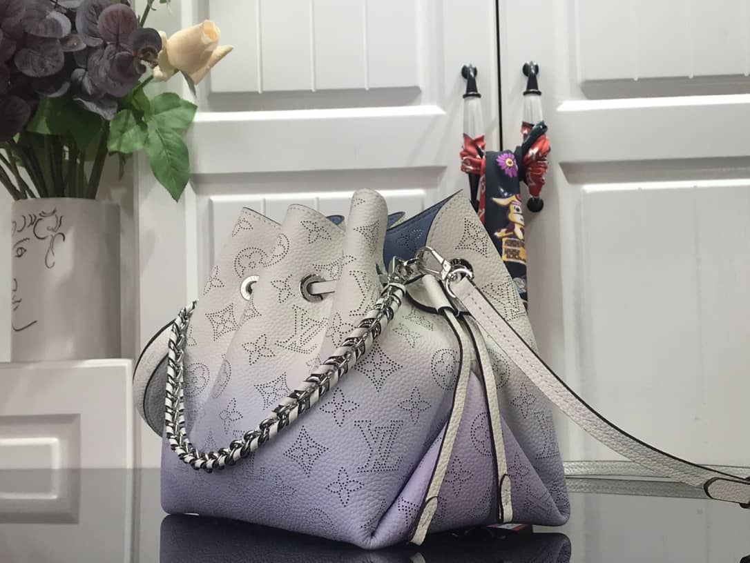 Louis Vuitton Bella Mahina Magnolia Leather Replica Bag Blue M57068