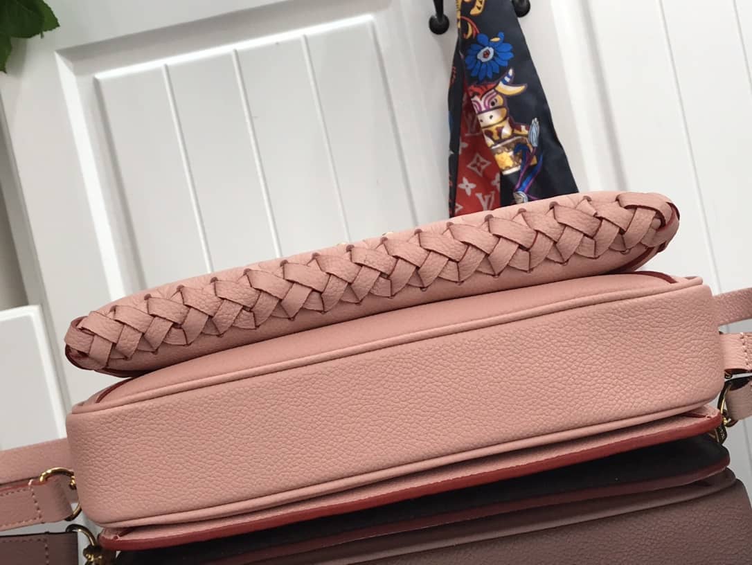 Louis Vuitton Pochette Metis Braided Monogram Empreinte Replica Pink M43942