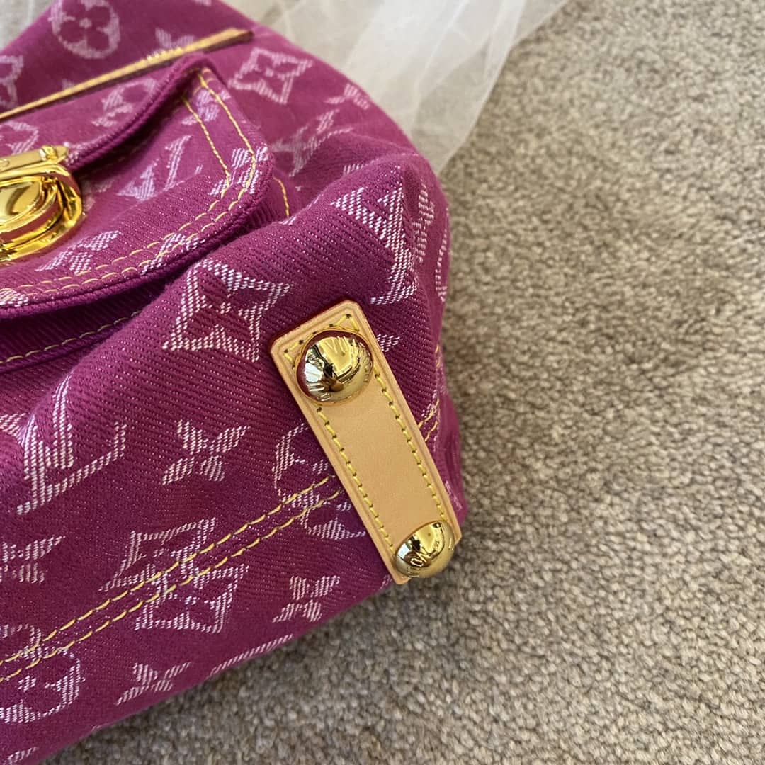 Louis Vuitton Monogram Denim Baggy PM Bag Replica Pink M44464