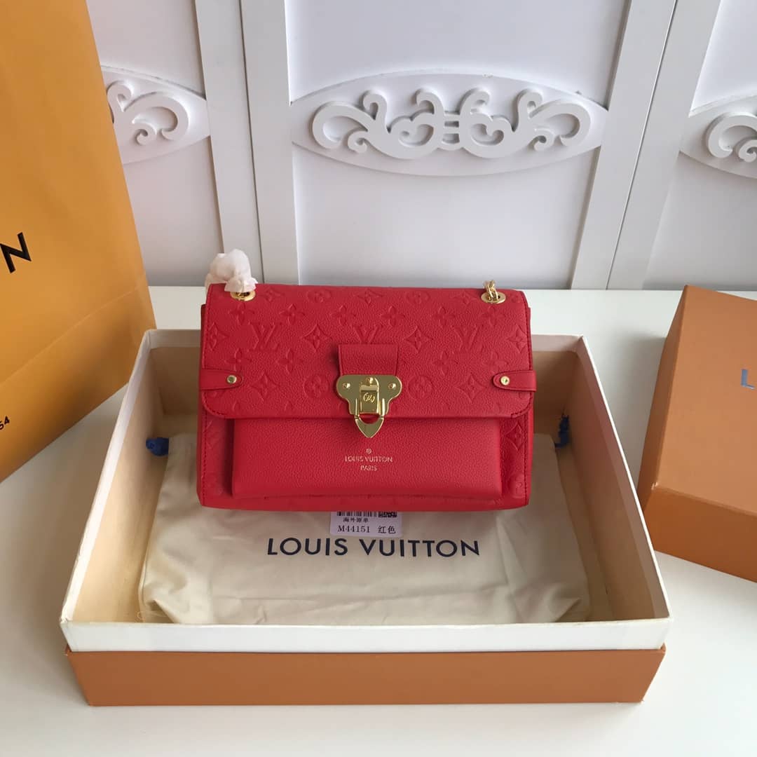 Louis Vuitton Monogram Empreinte Vavin PM Chain Replica Shoulder Bag Red M44151