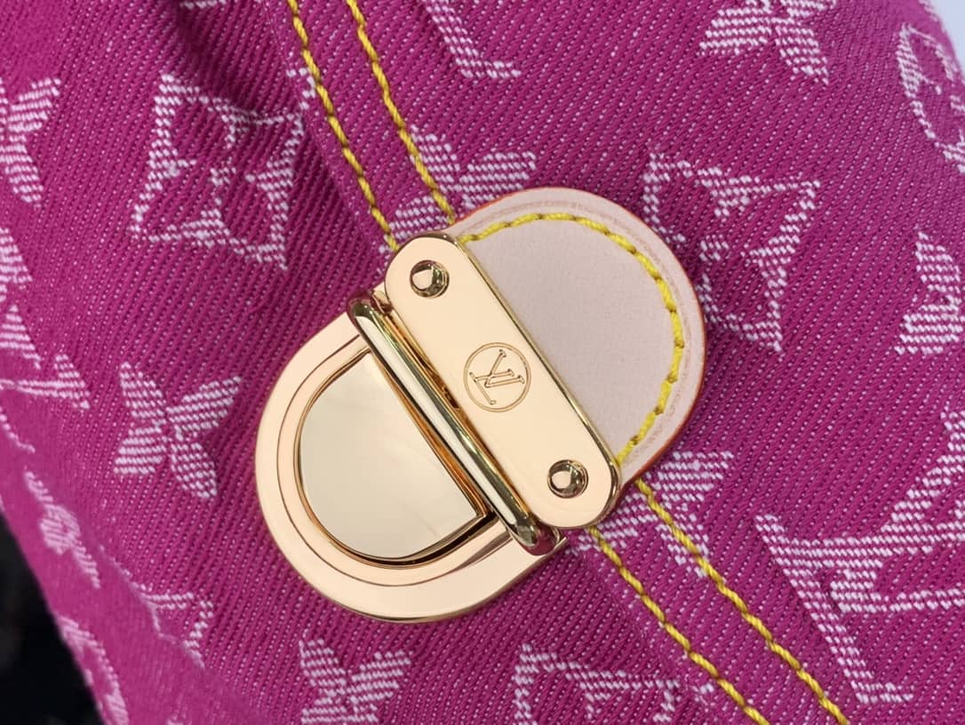 Louis Vuitton Monogram Denim Mini Pleaty Replica Shoulder Bag Pink M95050