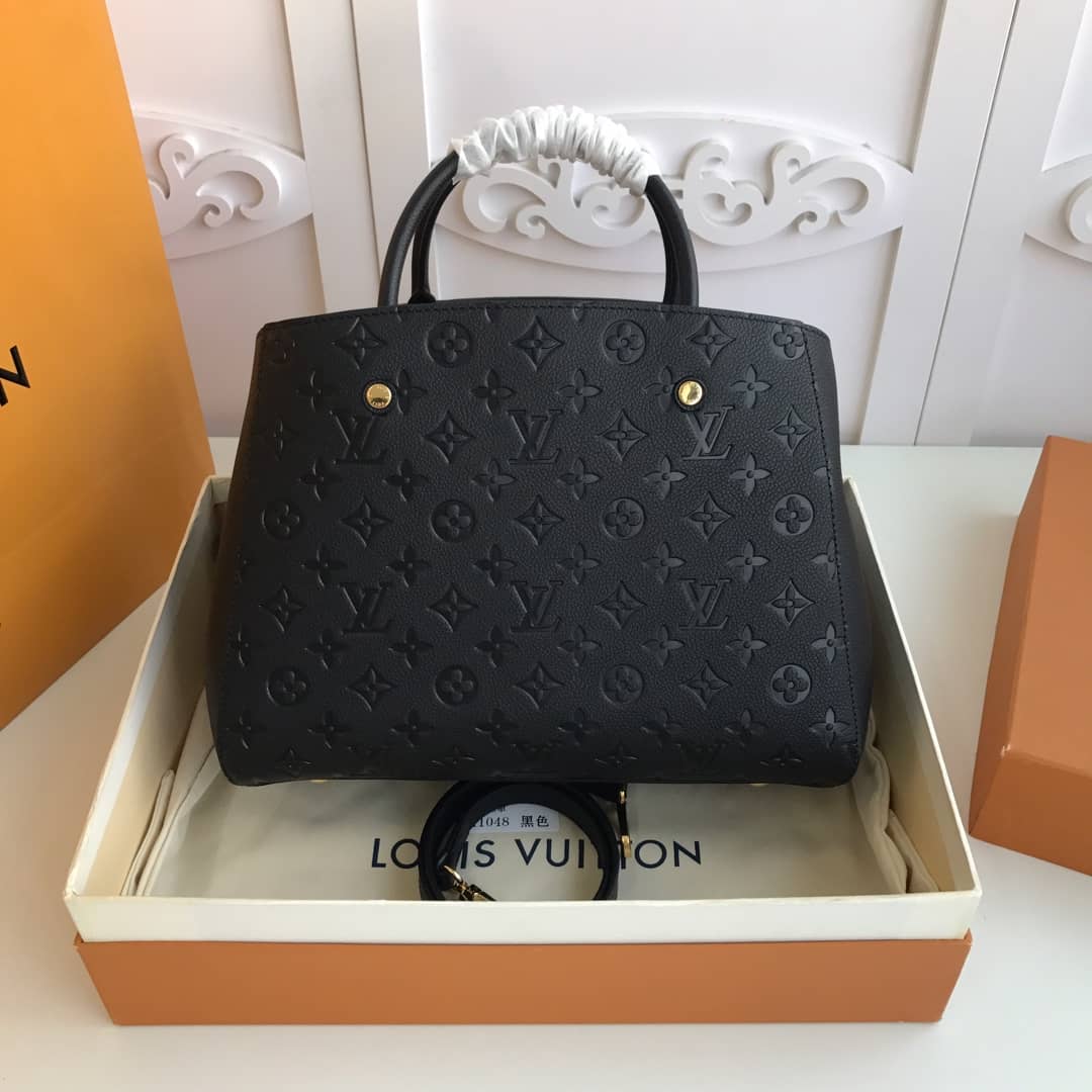 Louis Vuitton Monogram Montaigne MM Shoulder Bag Replica Black M41048