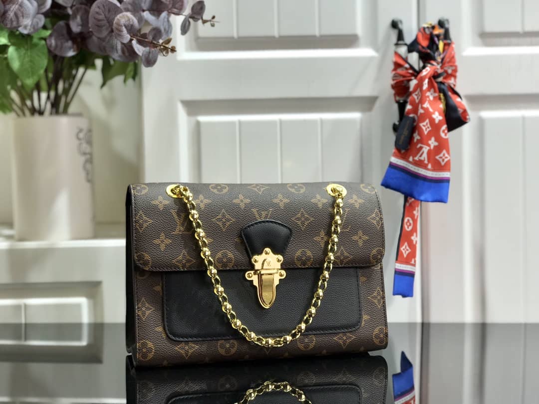 Louis Vuitton Monogram Canvas Victoire Chain Bag Replica Black M41731