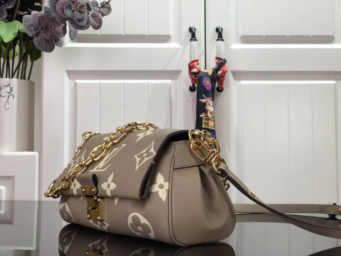 Louis Vuitton Favorite Monogram Empreinte Leather Replica Shoulder Bag Gray M45813
