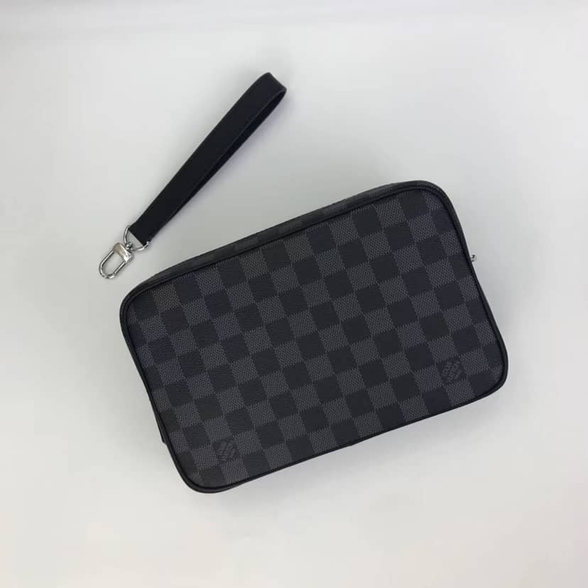 Louis Vuitton Damier Graphite Pochette Kasai Clutch Replica Black N41664