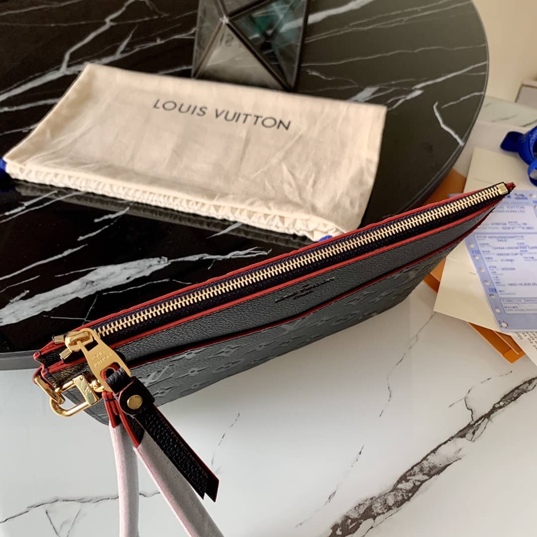 Louis Vuitton Pochette Melanie MM Monogram Empreinte Replica Clutch Blue M68705