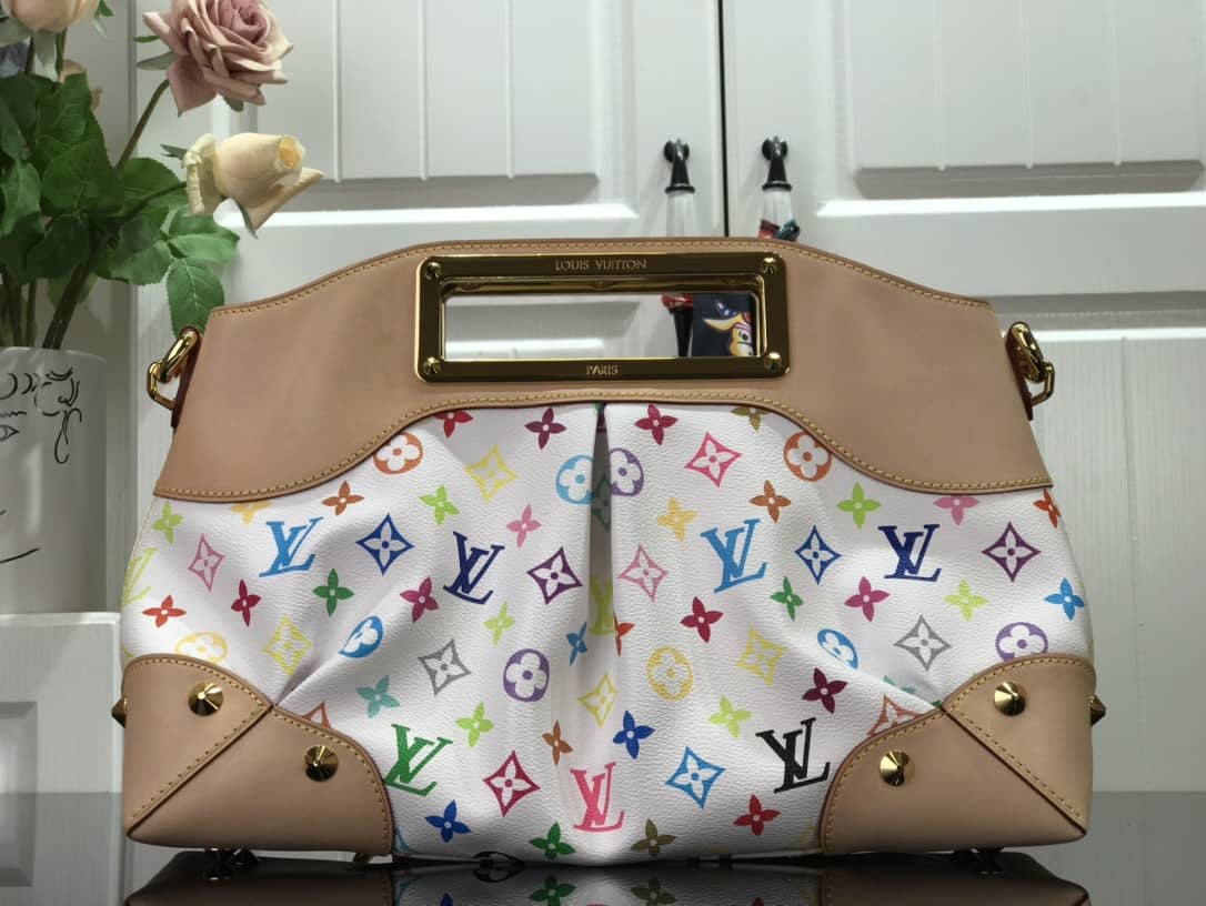 Louis Vuitton Judy MM 2way Monogram Multi-Color Bag Replica White M40255