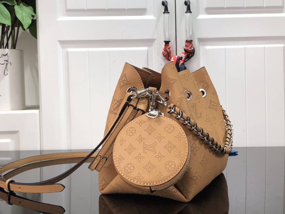 Louis Vuitton Bella Mahina Leather Magnolia Pink M57068 Replica Bucket Bag