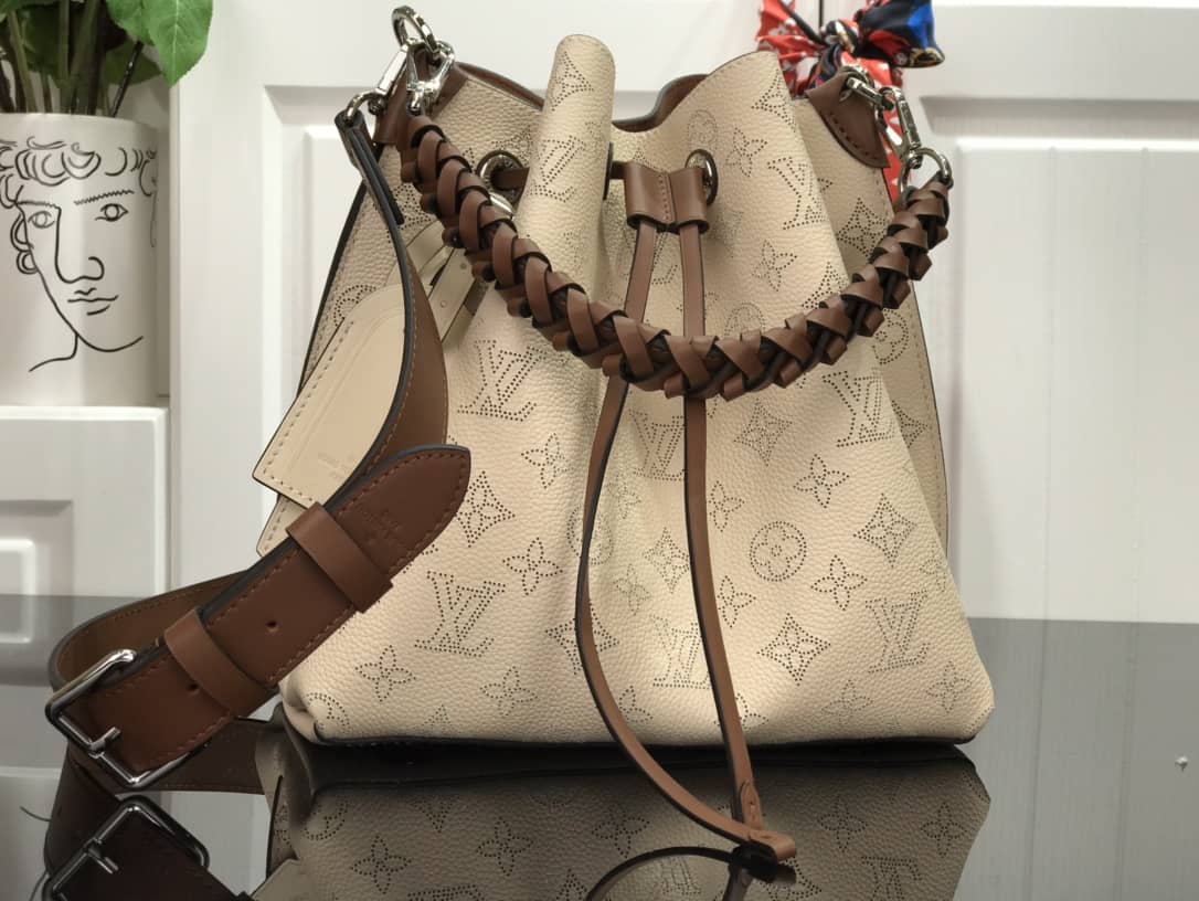 Louis Vuitton Mahina Muria Replica Handbag Beige M55801