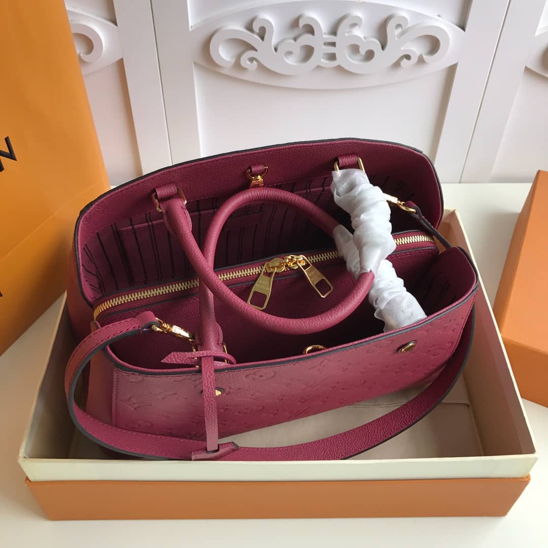Louis Vuitton Monogram Montaigne MM Shoulder Bag Replica Red M41048
