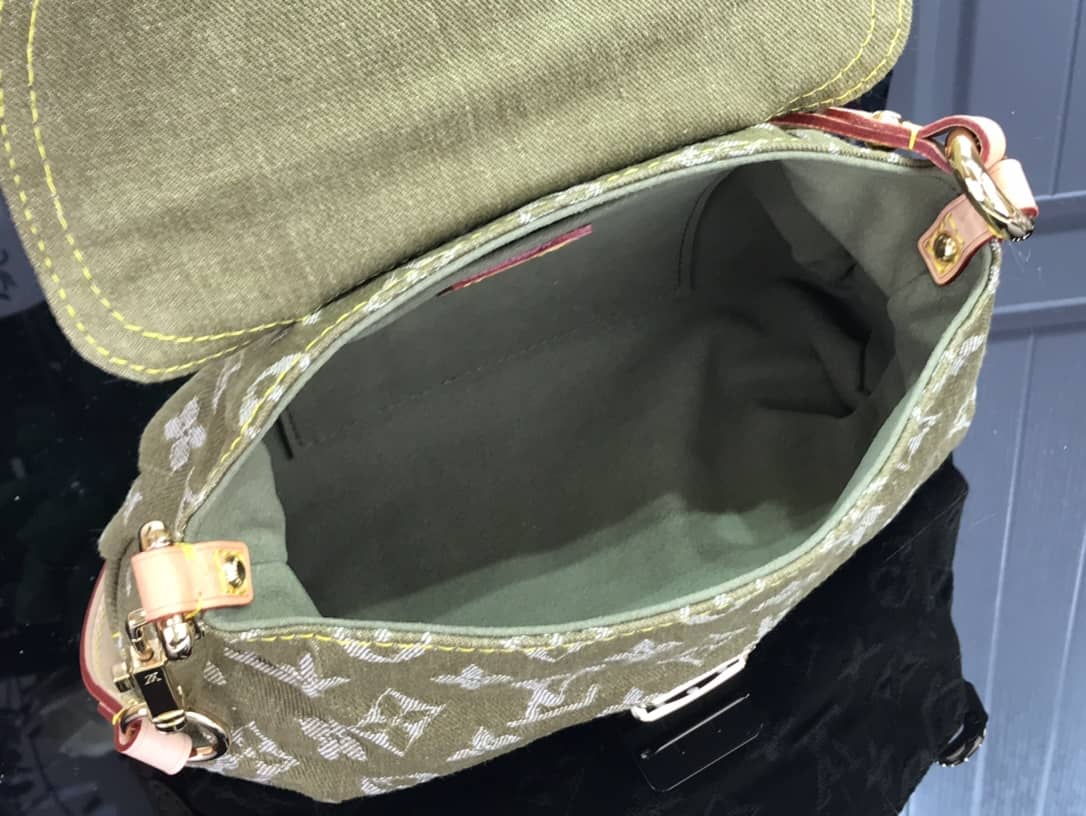 Louis Vuitton Monogram Denim Mini Pleaty Replica Shoulder Bag Green M95050