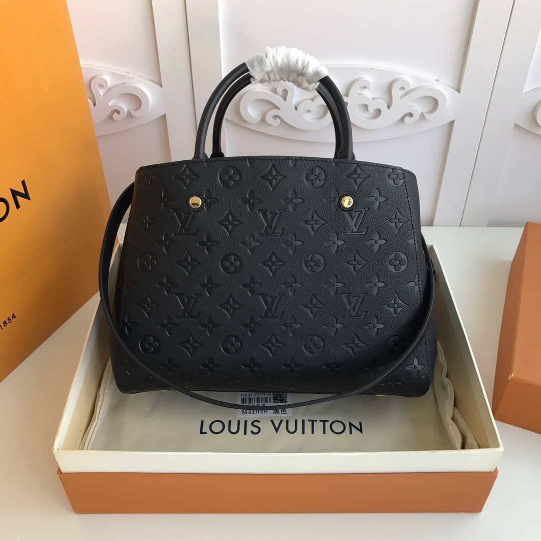 Louis Vuitton Monogram Montaigne MM Shoulder Bag Replica Black M41048